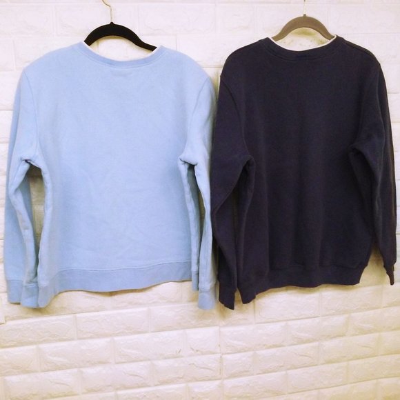 Lot of 2 Vintage Grandma Sweatshirt Novelty Sweater -L Double Collar Floral Blue - Picture 11 of 11